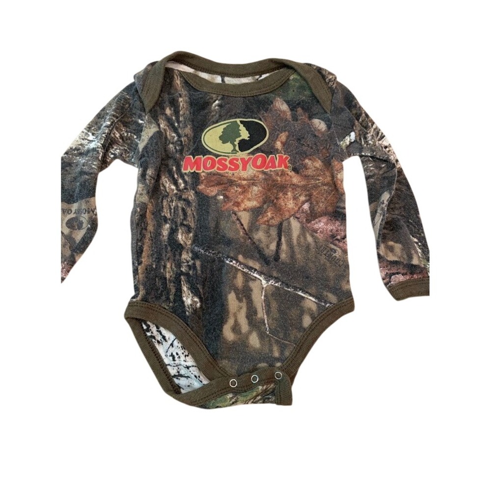 Mossy Oak Infant Camo Long Sleeve Bodysuit Brown Green 3-6M
